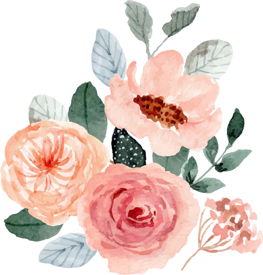 peach floral watercolor arrangement